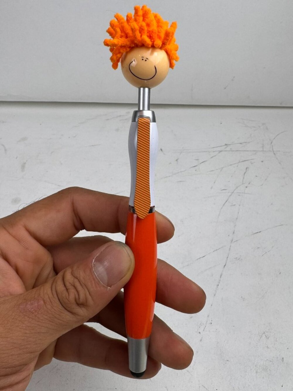 Vintage CIS Promo Mop Topper Pen Stylus Device Screen Cleaner Orange Tie 6"